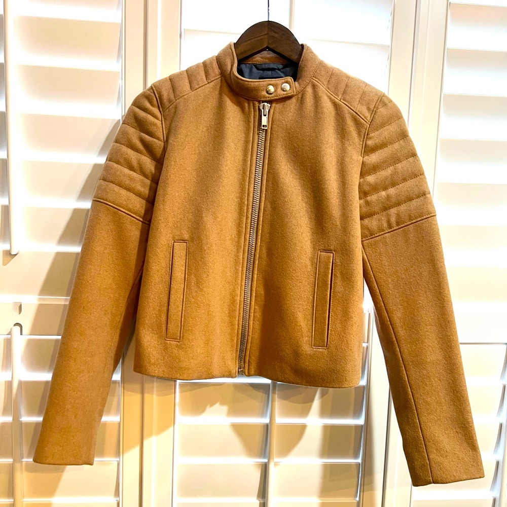 GAP, camel coloured Moto Jacket, small